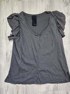 Heather V Neck Ruffle Sleeve Cotton Blouse